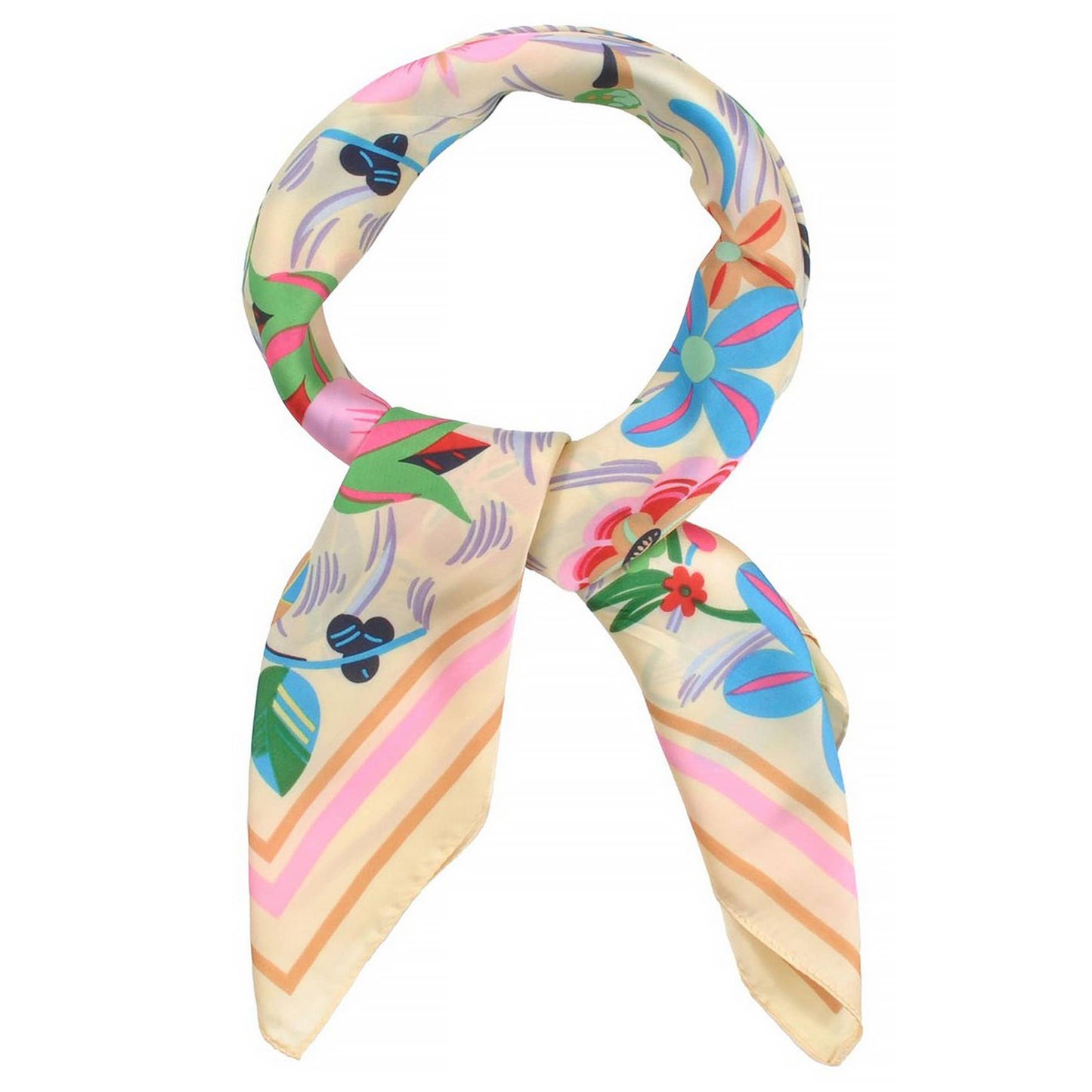 Multi Color Flowers Print Bandana Summer Scarf