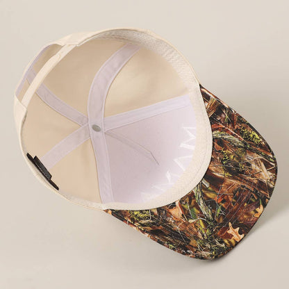 MAMA Letter Embroidery Camo Two-Tone Trucker Hat