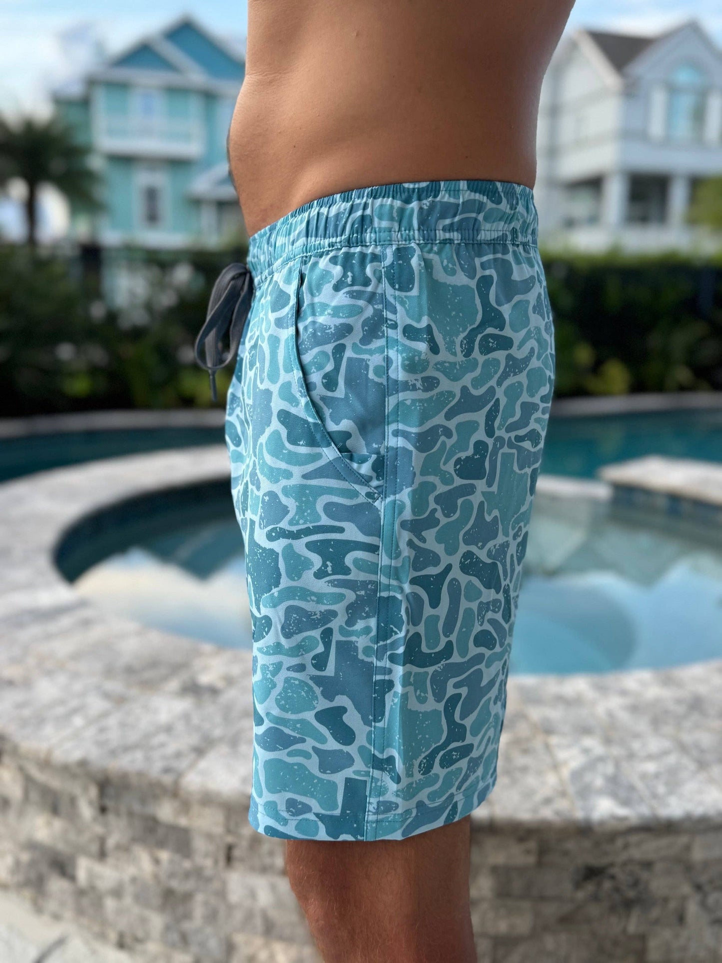 Salt Water Soul Texas Ocean Camo Athletic Shorts