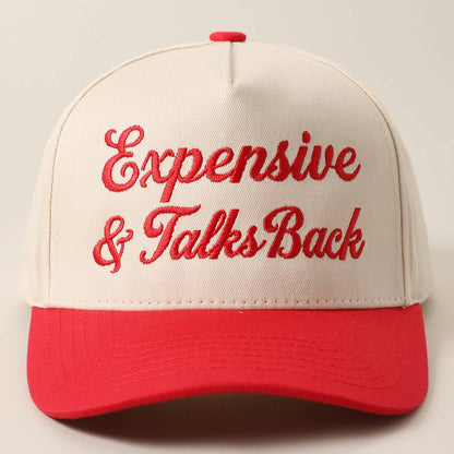 Expensive & Talks Back Embroidered Two Tone Trucker Hat
