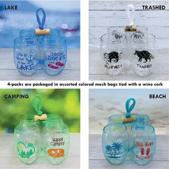 CHRISTMAS FUNNY Unbreakable TRITAN Plastic Wine Glasses