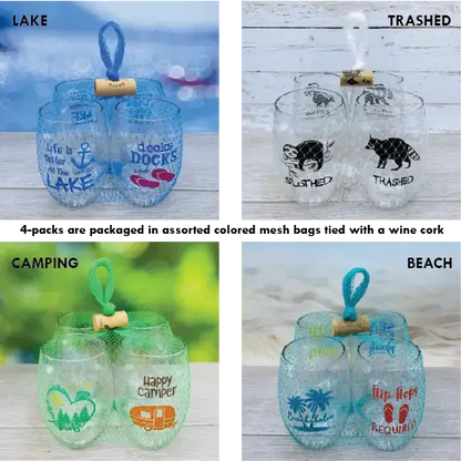 CHRISTMAS FUNNY Unbreakable TRITAN Plastic Wine Glasses