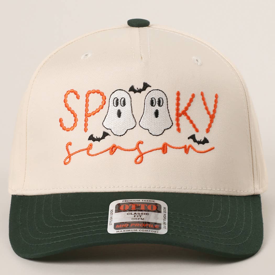 SPOOKY TWO Ghost Embroidered Trucker Hat