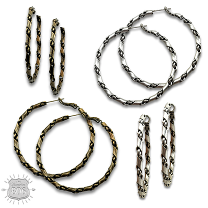 Chain twist wrap hoop earring