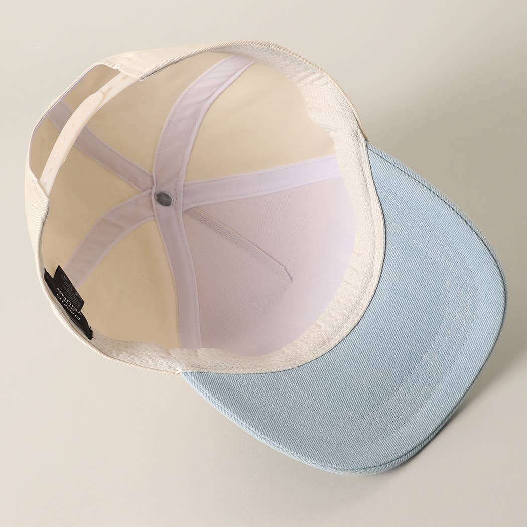USA Flag Patch Denim Two-Tone Baseball Cap