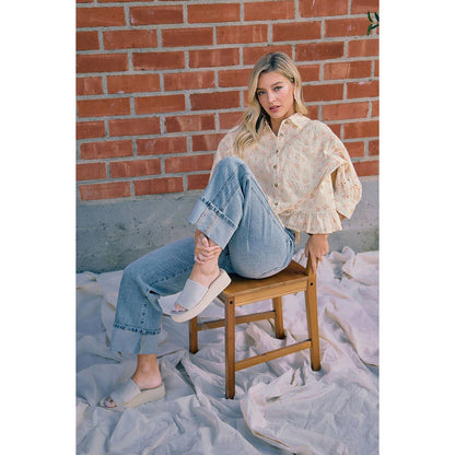 VINTAGE WASHED STRAIGHT JEANS WITH SIDE STITCH DETAIL