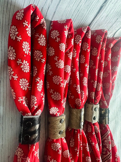 Red Floral Bandanas  (slides sold separately)