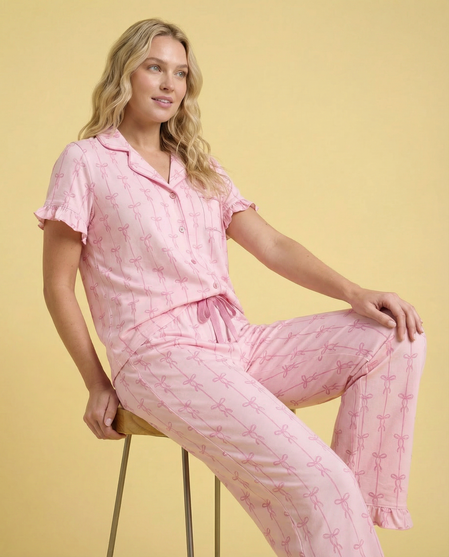 3-Piece Pack Bow Frilly PJ Set