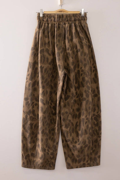 Abstract Leopard Barrel Pants
