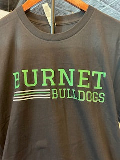 Burnet Bulldogs Tee on Black