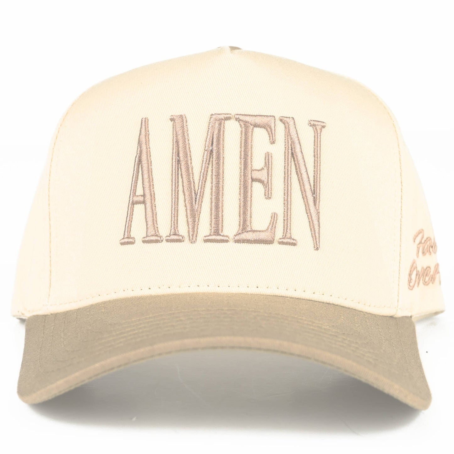 C.C AMEN Embroidered Letter Two Tone Trucker Hat