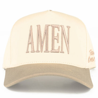 C.C AMEN Embroidered Letter Two Tone Trucker Hat