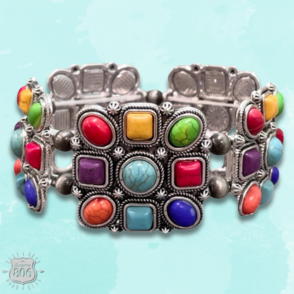 Square Stone Concho Bracelet