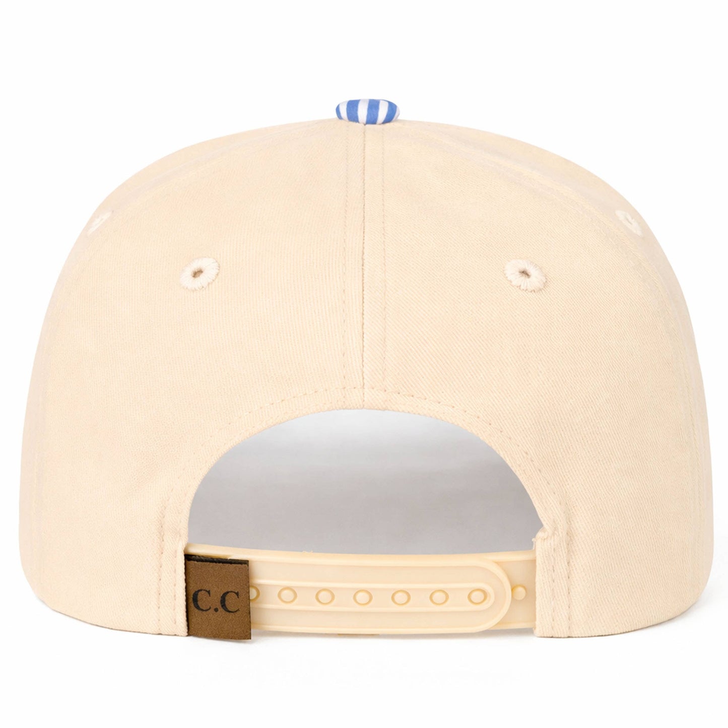C.C Striped Pattern on Bill Plain Two Tone Trucker Hat