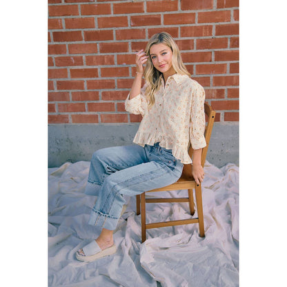 VINTAGE WASHED STRAIGHT JEANS WITH SIDE STITCH DETAIL