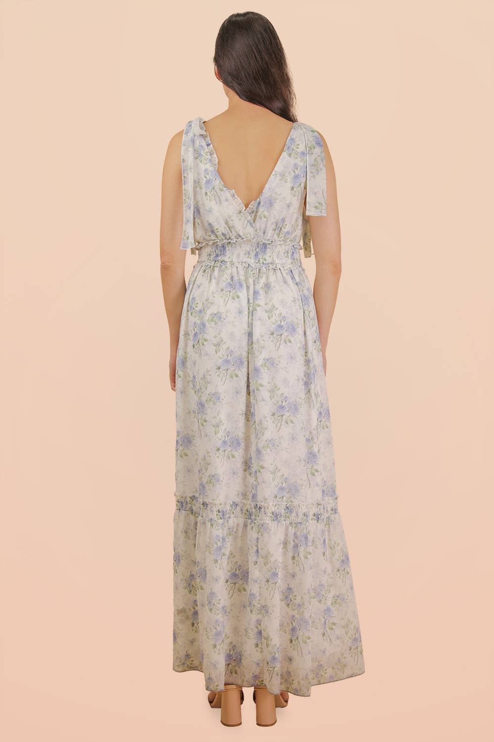 Floral Printed Shoulder Strap Midi Dress