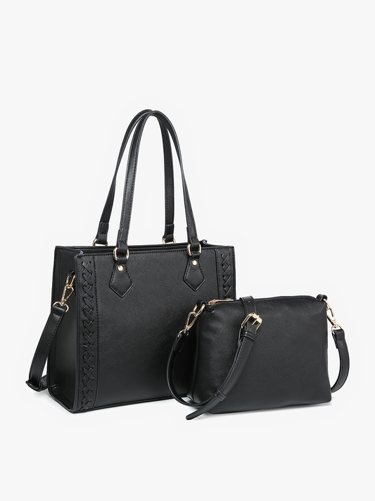 Betsy Structured Braided Crossbody/Satchel Bag