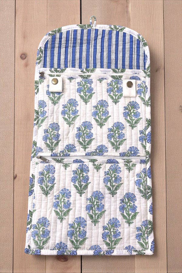 Patsy Blue Floral Jewelry Pouch