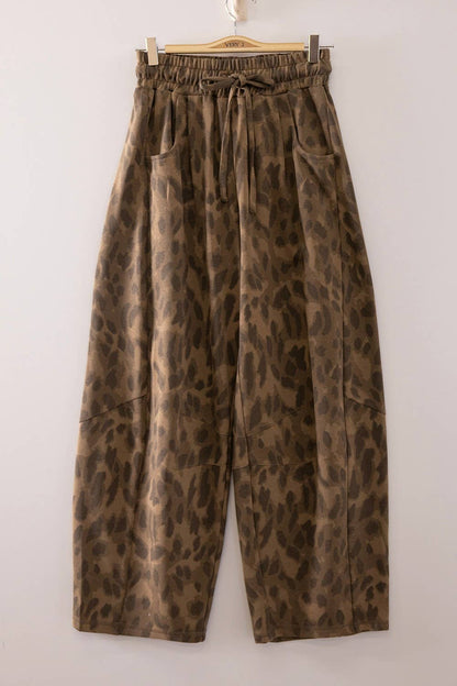 Abstract Leopard Barrel Pants