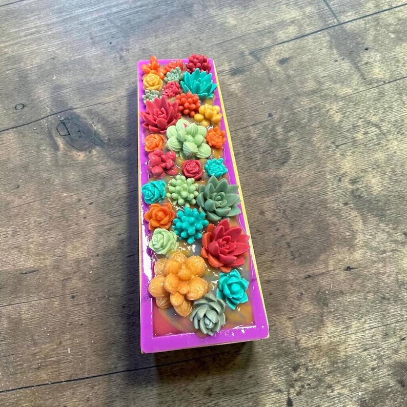 Blooming Cactus Blossom Bar Soap Made with Tallow and Creamy Goatmilk- Homemade, Cold Process