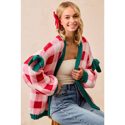 CHRISTMAS THEME OPEN FRONT SWEATER CARDIGAN