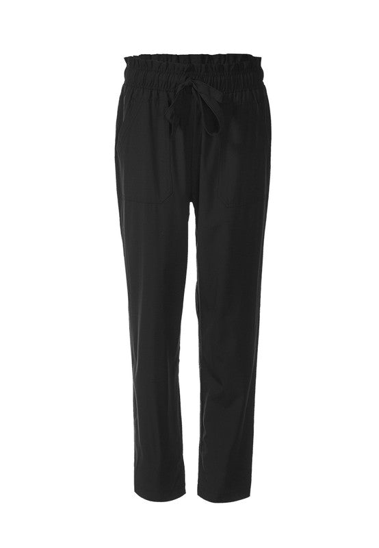 Elastic Waistband Straight Casual Pants