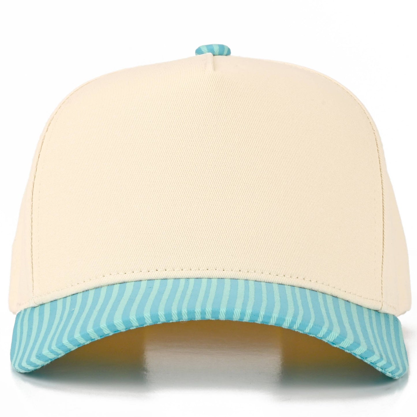 C.C Striped Pattern on Bill Plain Two Tone Trucker Hat