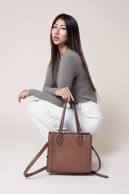 Betsy Structured Braided Crossbody/Satchel Bag | M2344