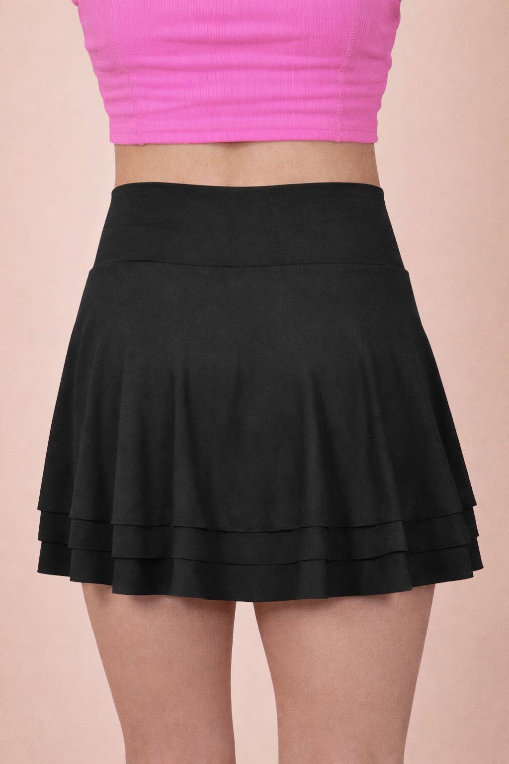 Layered Bottom Activewear Skirt W/ Inside Shorts