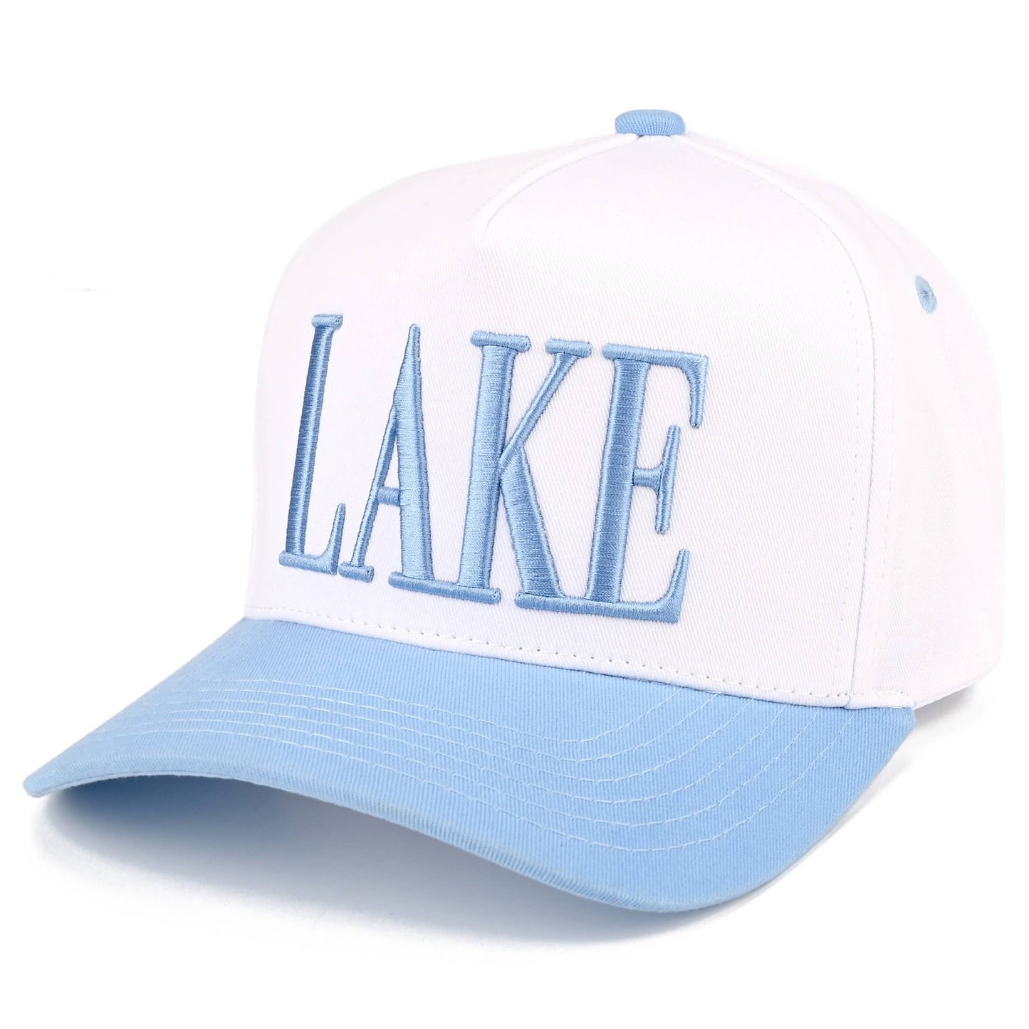 C.C LAKE Letter Embroidered Two Tone Trucker Hat