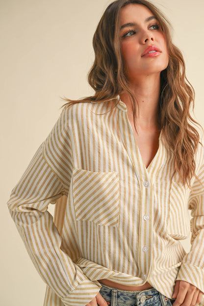 STRIPED PATTERN BUTTON DOWN SHIRTS