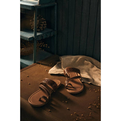 Myra Point Ridge Hand-tooled Sandals