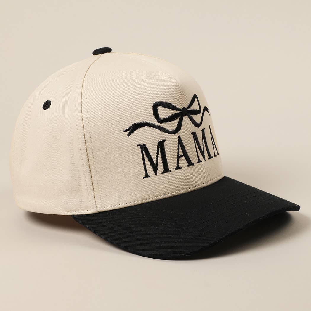 MAMA Ribbon Embroidered Two-Tone Trucker Hat
