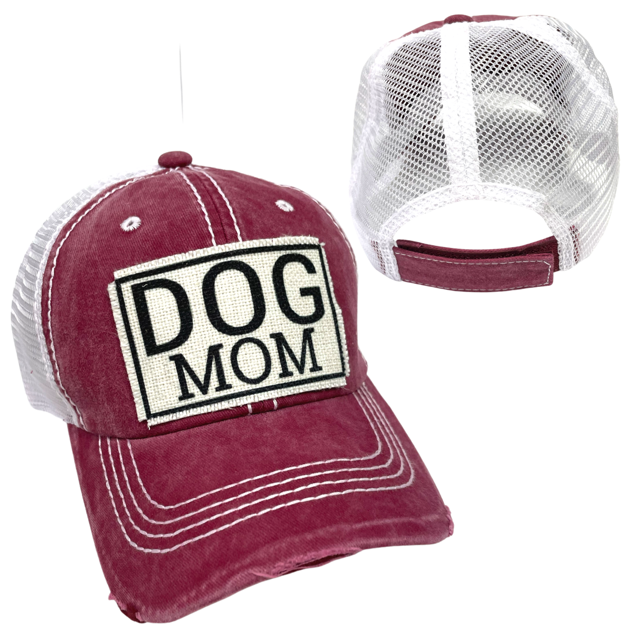 DOG MOM BALL CAP | WOMAN'S HAT | DISTRESSED