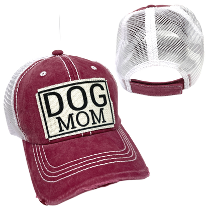 DOG MOM BALL CAP | WOMAN'S HAT | DISTRESSED