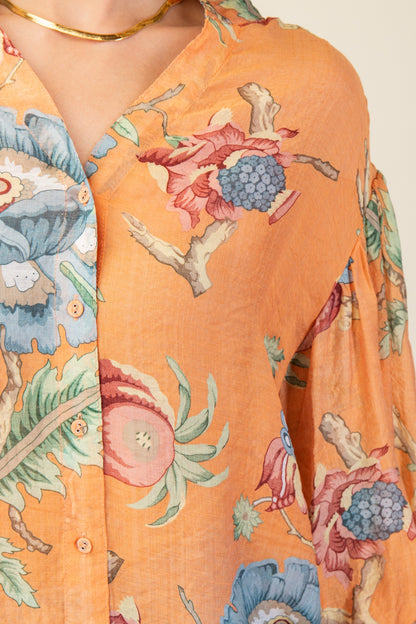 Printed Button Down Top