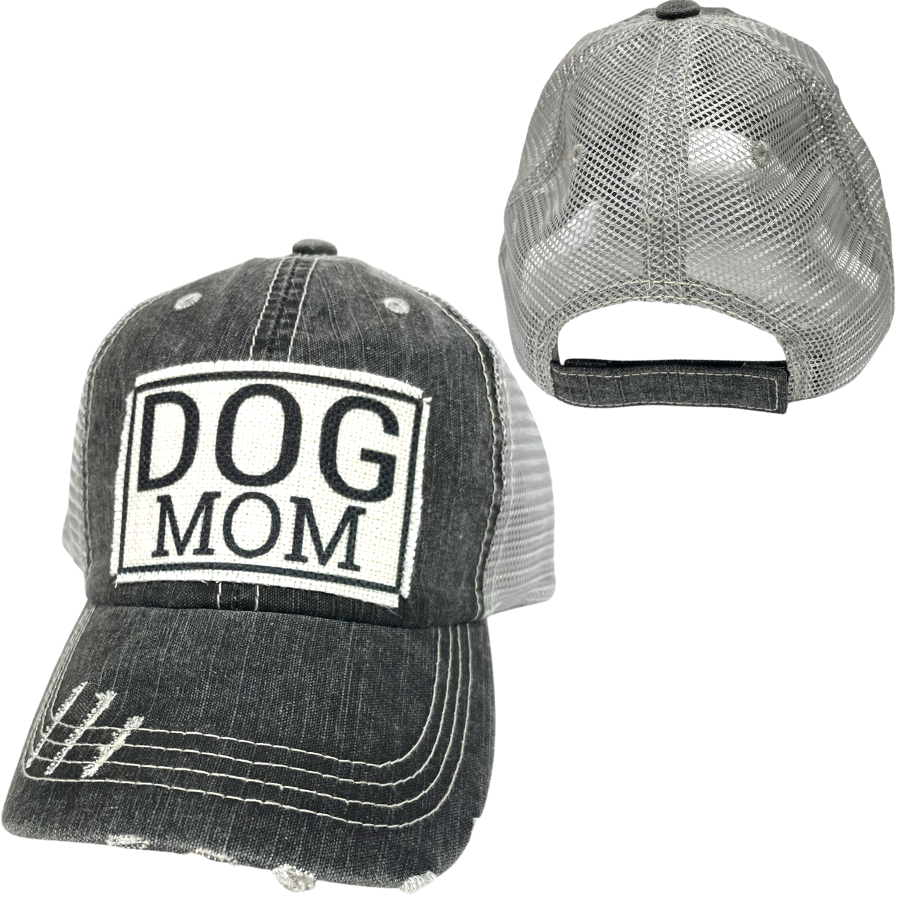 DOG MOM BALL CAP | WOMAN'S HAT | DISTRESSED