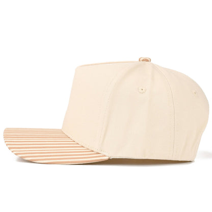 C.C Striped Pattern on Bill Plain Two Tone Trucker Hat