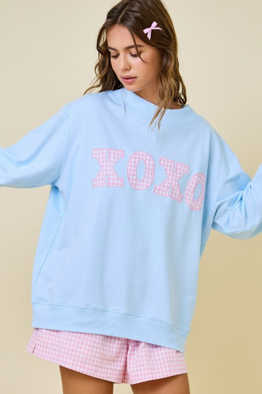 XOXO Gingham Patch Sweatshirt