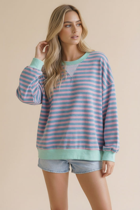 Crew Loose Fit French Terry Pullover Top