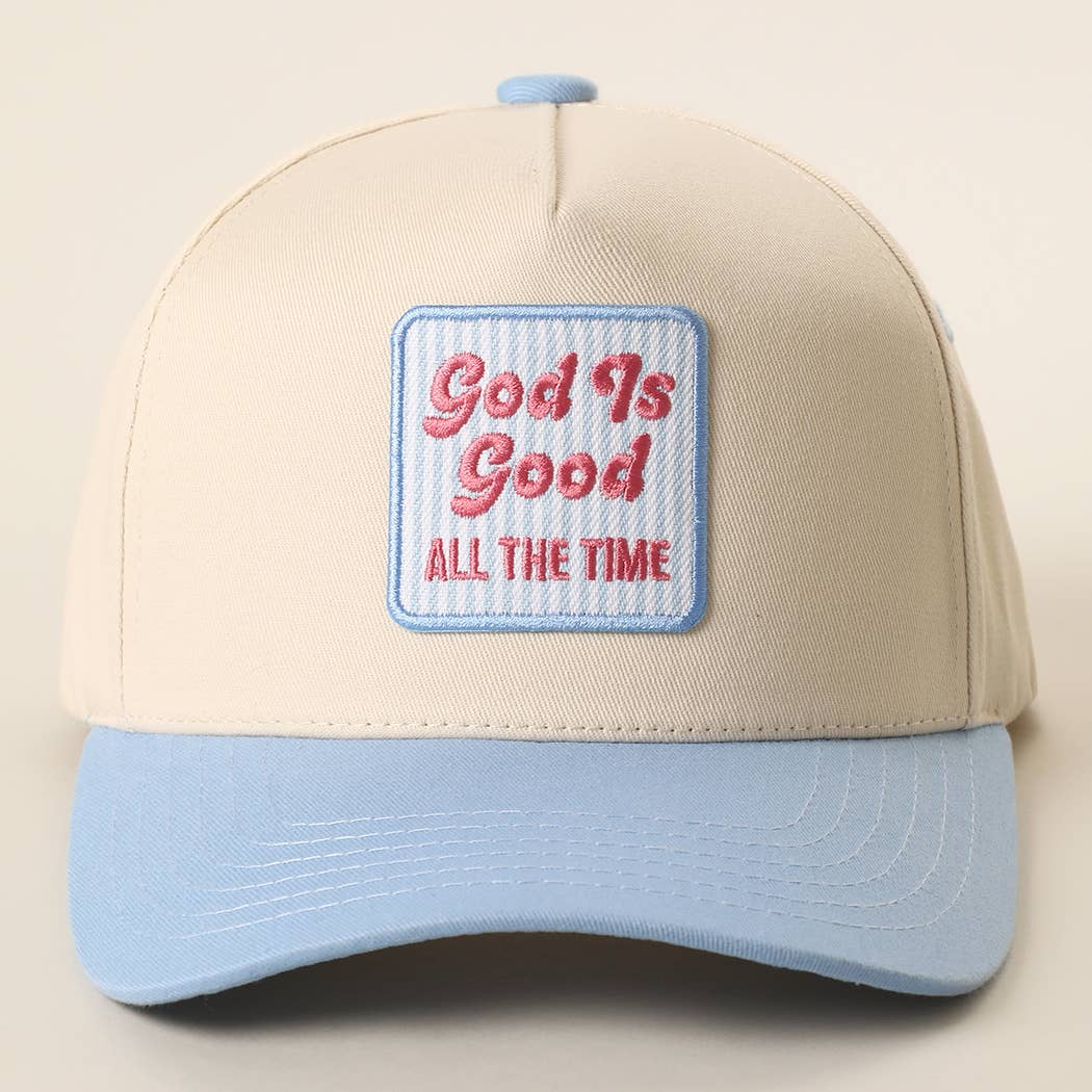 God Is Good Embroidered Patch Two-Tone Trucker Hat