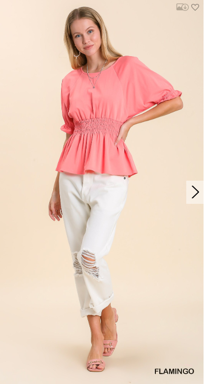 Baby Doll Top with Smocked Waistband
