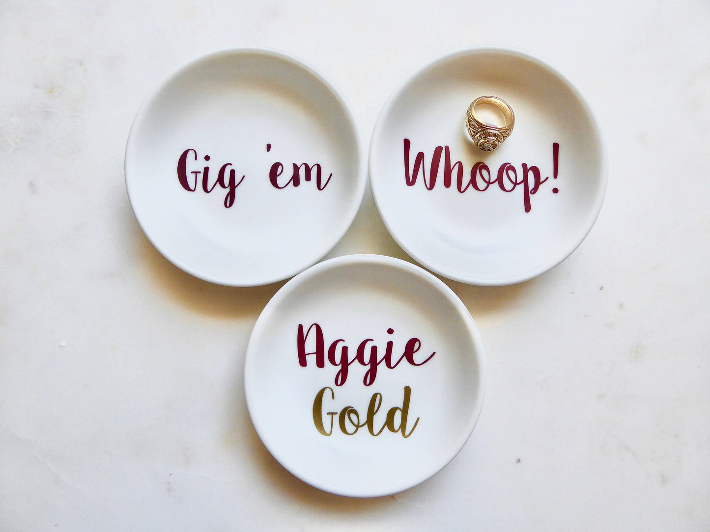 Aggie Gold, Gig 'em, Whoop! Ring Dish / Texas A&M University