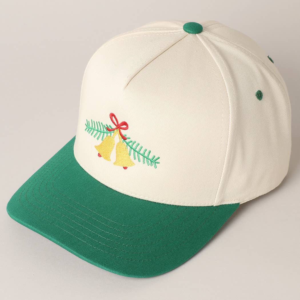 Christmas Jingle Bell Embroidery Baseball Cap