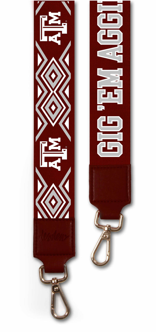 2' wide Printed Purse Strap- Texas A&M
