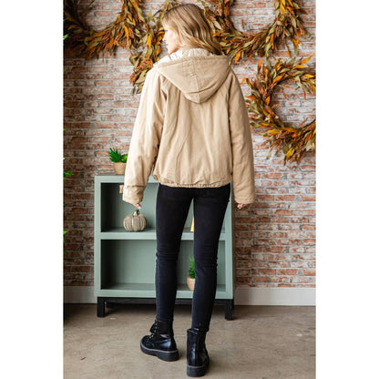 Solid Zip Up Hoodie Jacket