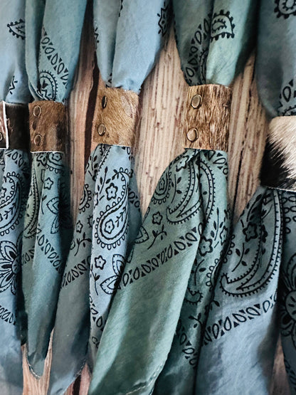Teal Hues Hand Dyed Bandanas  (slides sold separately)