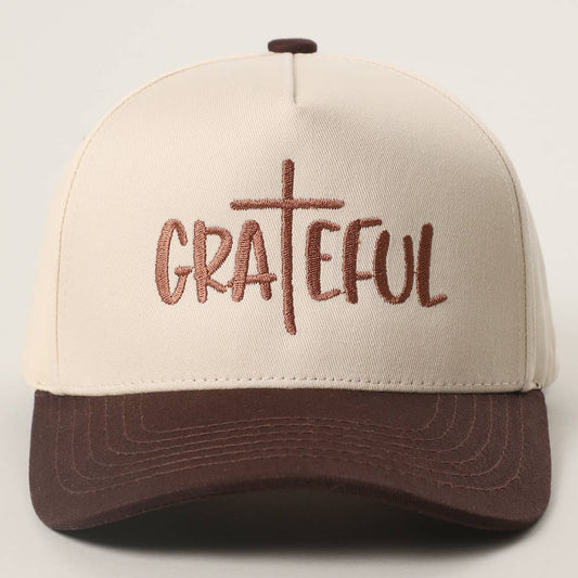GRATEFUL Embroidery Two-Tone Trucker Hat