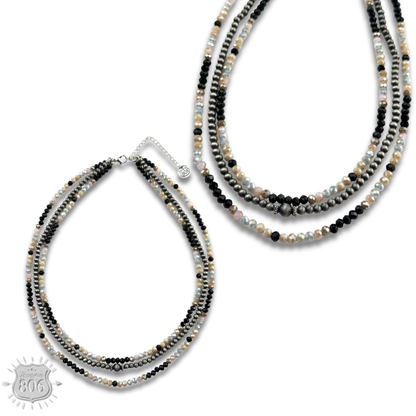 Multi-color and silver beaded necklace