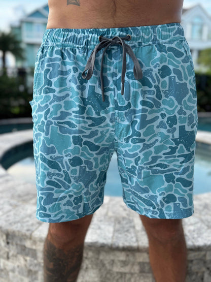 Salt Water Soul Texas Ocean Camo Athletic Shorts